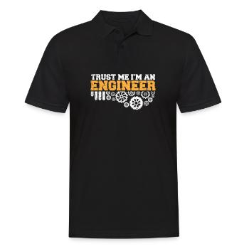 Engineer Gift -Trust Me Im An Engineer - Men's Polo Shirt - black - Front - Kai (181cm)
