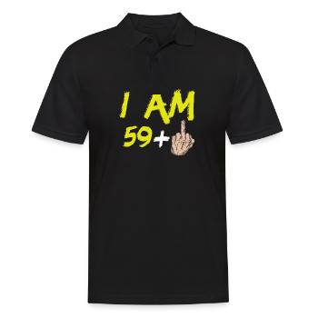60th Birthday Gift Ideas Funny 59+ Men Women - Männer Poloshirt - Schwarz - Vorne - Kai (181cm)