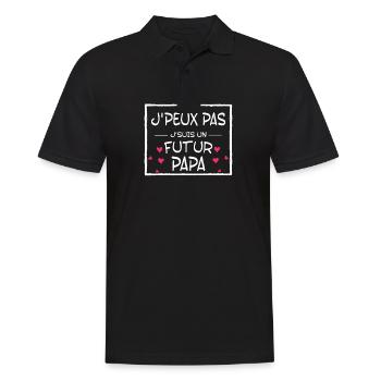 J peux Pas J suis Un Futur Papa Cadea Papa - Polo Homme - noir - Devant - Kai (181cm)