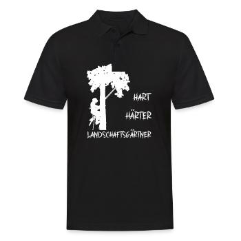 Landschaftsgärtner hart härter lustiger Spruch - Männer Poloshirt - Schwarz - Vorne - Kai (181cm)