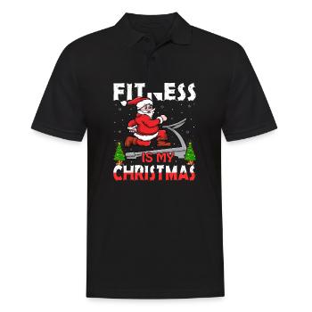 WEIHNACHTEN - FITNESS IS MY CHRISTMAS - Männer Poloshirt - Schwarz - Vorne - Kai (181cm)