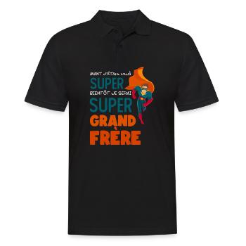 Avant J étais Déjà Super Bientôt Super Grand Frère - Polo Homme - noir - Devant - Kai (181cm)