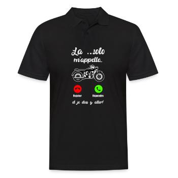 La Moto M appelle Et Je Dois Y Aller Téléphone - Polo Homme - noir - Devant - Kai (181cm)