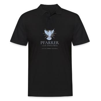 Tolles Original Pfarrer Motiv mit Taube - Modernes - Männer Poloshirt - Schwarz - Vorne - Kai (181cm)
