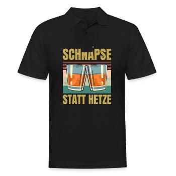Lustiges Schnaps - Schnäpse Statt Hetze - Retro - Männer Poloshirt - Schwarz - Vorne - Kai (181cm)