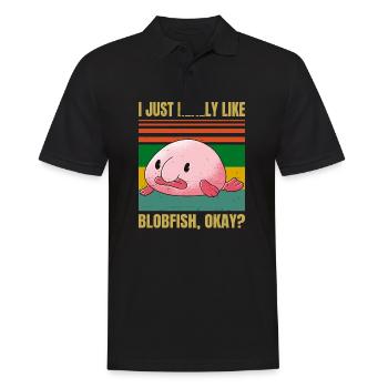 Blobfish Lover - Funny Blobby Fishing - Rétro - Polo Homme - noir - Devant - Kai (181cm)