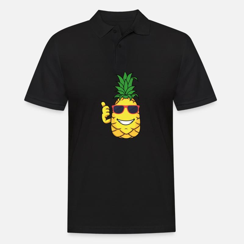 Pineapple - Männer Poloshirt - Schwarz