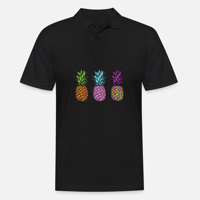 Pineapple - Männer Poloshirt - Schwarz