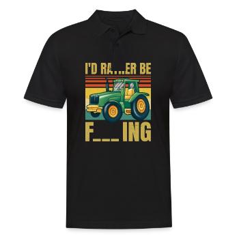 Je serais plutôt agriculteur - Funny Sarcastic Farmer - Polo Homme - noir - Devant - Kai (181cm)