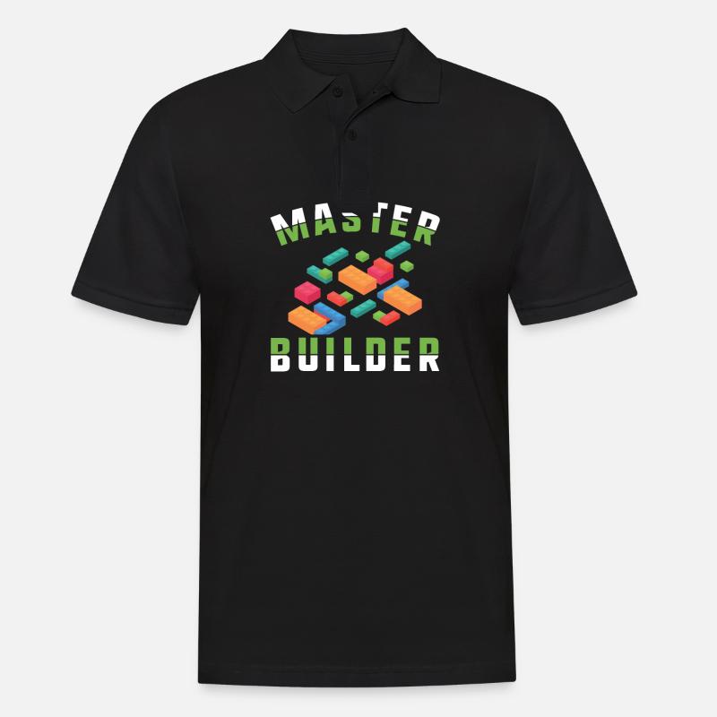 Master Builder Building Blocks Toy Bricks Gift - Men's Polo Shirt - black