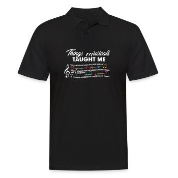 Choses que les comédies m'ont enseignées cadeau Amant musical - Polo Homme - noir - Devant - Kai (181cm)