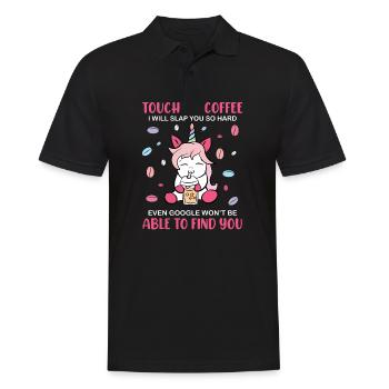 Kaffee Einhorn - Männer Poloshirt - Schwarz - Vorne - Kai (181cm)