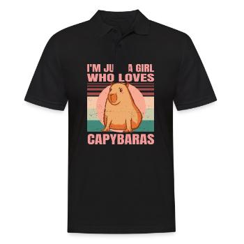 I'm Just A Girl Who Loves Capybaras - Cute Retro - Männer Poloshirt - Schwarz - Vorne - Kai (181cm)