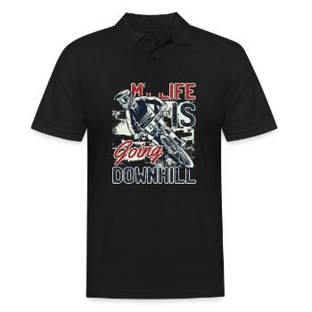 Downhill Downhill Mountain Bike Downhill Bicycle - Men's Polo Shirt - black - Front - Kai (181cm)