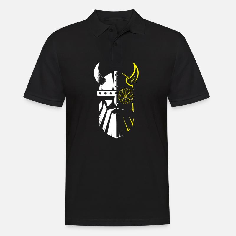 Wikinger Krieger Keltisch Helm - Männer Poloshirt - Schwarz
