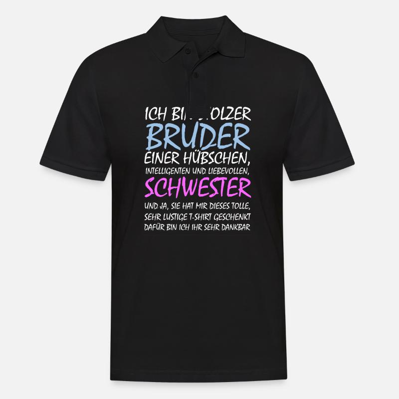 Stolzer Bruder Geschwister Geschenkidee Schwester - Männer Poloshirt - Schwarz