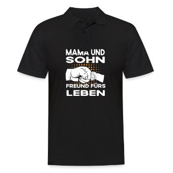 Mama Und Sohn Freunde Fürs Leben - Männer Poloshirt - Schwarz - Vorne - Kai (181cm)