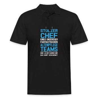 Chef Altenpflege Pflegedienstleitung Pdl - Männer Poloshirt - Schwarz - Vorne - Kai (181cm)