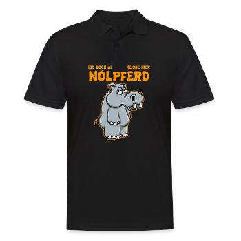 Ist Doch Alles Scheisse Hier - Nölpferd Nilpferd - Männer Poloshirt - Schwarz - Vorne - Kai (181cm)