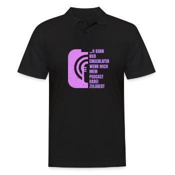Lustiges Podcast - Ich Kann Nur Mit Podcast - Männer Poloshirt - Schwarz - Vorne - Kai (181cm)