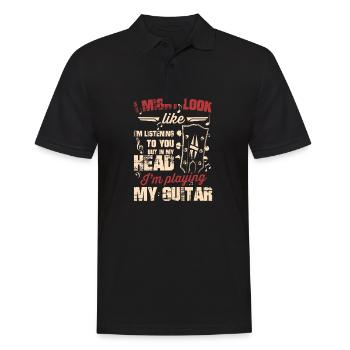I Might Look Like I'm Listening to You But in My - Männer Poloshirt - Schwarz - Vorne - Kai (181cm)