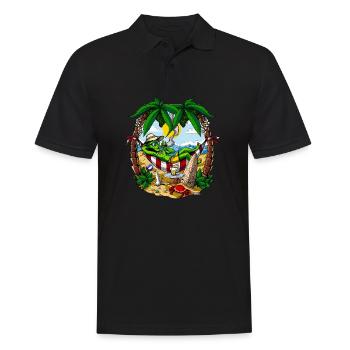 Alien Stoner Beach Party - Männer Poloshirt - Schwarz - Vorne - Kai (181cm)