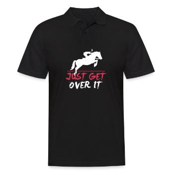 Just Get Over It Horse Jumping Equestrians Gift - Männer Poloshirt - Schwarz - Vorne - Kai (181cm)