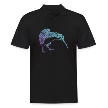 Maori Kiwi Tribal Aboriginal New Zealand Bird Art - Men's Polo Shirt - black - Front - Kai (181cm)