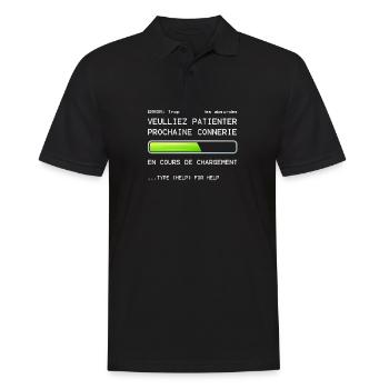 Prochaine Connerie En Cours De Chargement - Polo Homme - noir - Devant - Kai (181cm)