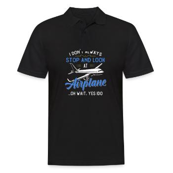 Flieger Flugzeug Landebahn Geschenk fliegen - Männer Poloshirt - Schwarz - Vorne - Kai (181cm)
