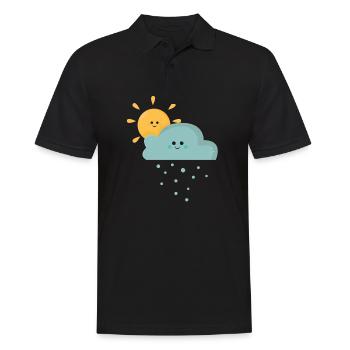 Frühling spring blumen Sonne Regen - Männer Poloshirt - Schwarz - Vorne - Kai (181cm)