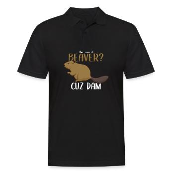 Bist du ein Biber? - Polo Homme - noir - Devant - Kai (181cm)