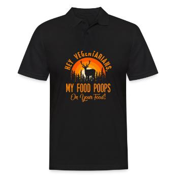 Chasse chasse chasseur chien de chasse - Polo Homme - noir - Devant - Kai (181cm)