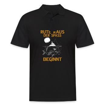 Rute Raus der Spass Beginnt Lustiges Angler Angeln - Männer Poloshirt - Schwarz - Vorne - Kai (181cm)