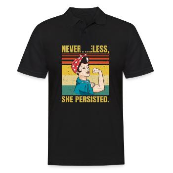 Nevertheless She Persisted - Political Sarcastic - - Men's Polo Shirt - black - Front - Kai (181cm)