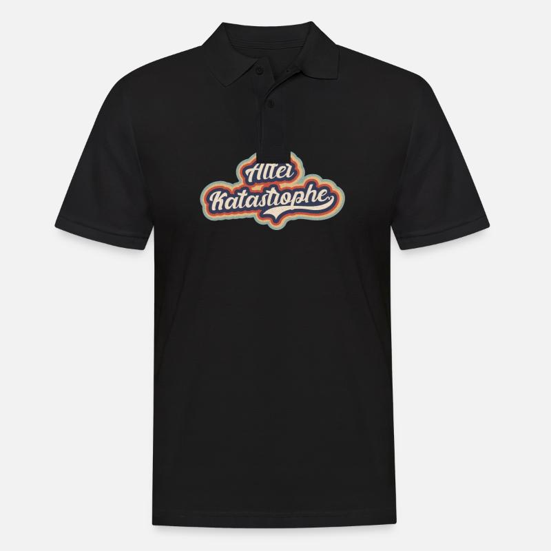 Alter Katastrophe - lustiger Spruch vintage retro - Männer Poloshirt - Schwarz