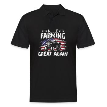 Make Farming Great Again USA Flag Tracter Farmers - Männer Poloshirt - Schwarz - Vorne - Kai (181cm)
