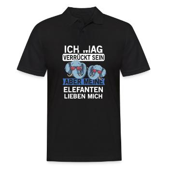 Elefanten Elefant - Männer Poloshirt - Schwarz - Vorne - Kai (181cm)