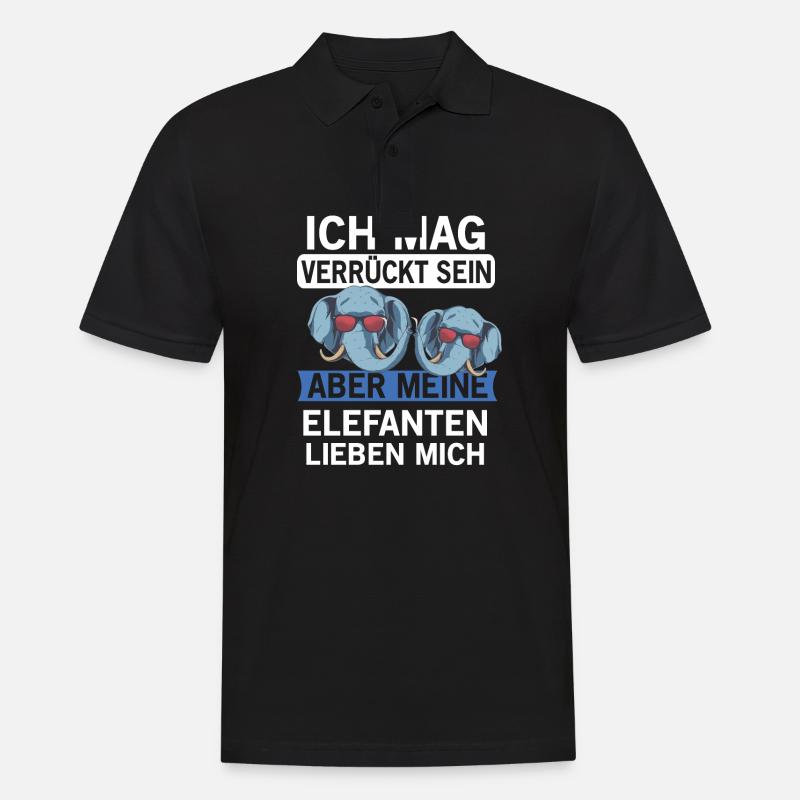 Elefanten Elefant - Männer Poloshirt - Schwarz
