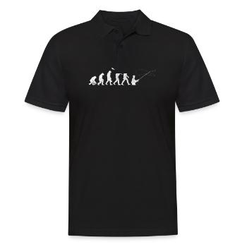 Evolution of Man Fly Fishing Outdoor Hobby Family - Men's Polo Shirt - black - Front - Kai (181cm)