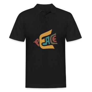Amoureux des oiseaux liberté paix amour - Polo Homme - noir - Devant - Kai (181cm)