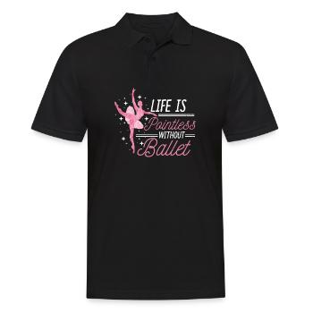Ballet Ballerina Balletttänzerin Tütü Balettschuhe - Männer Poloshirt - Schwarz - Vorne - Kai (181cm)