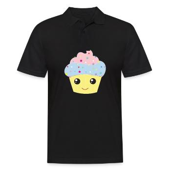 Muffin - Männer Poloshirt - Schwarz - Vorne - Kai (181cm)