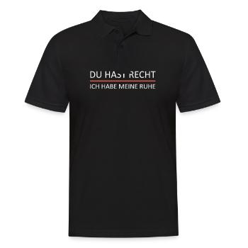 Du hast Recht ich habe meine Ruhe - Männer Poloshirt - Schwarz - Vorne - Kai (181cm)