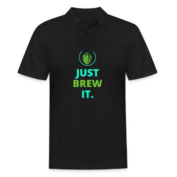 Brasseur de houblon brassant de la bière de brasserie - Polo Homme - noir - Devant - Kai (181cm)