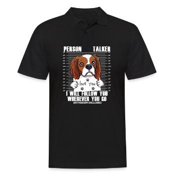 Visage drôle de Cavalier King Charles Spaniel - Polo Homme - noir - Devant - Kai (181cm)