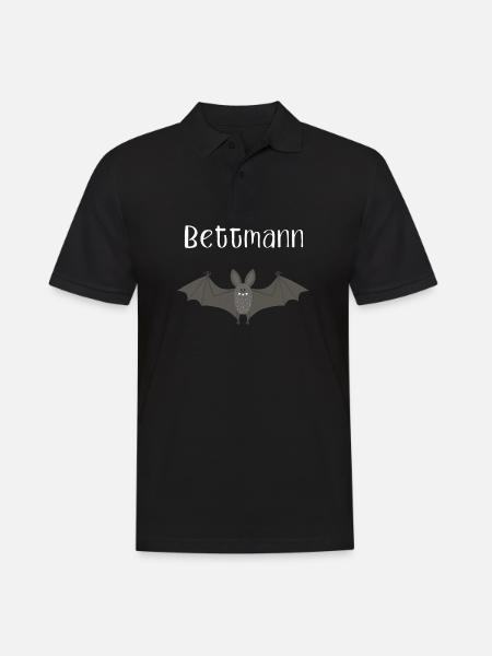 Bettmann Fledermaus Nachthemd Schlafanzug Pyjama - Männer Poloshirt - Schwarz