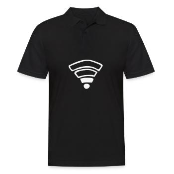 no connection gamer game gaming wifi reception - Men's Polo Shirt - black - Front - Kai (181cm)