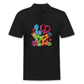 Costume de hippie - Polo Homme - noir - Devant - Kai (181cm)