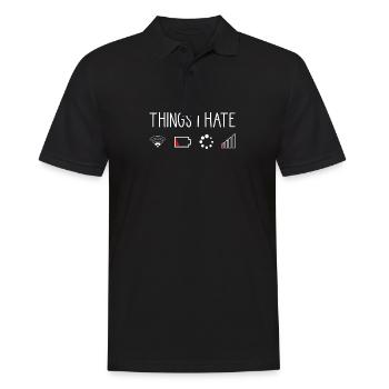 Things I Hate poor connection of empty battery - Men's Polo Shirt - black - Front - Kai (181cm)